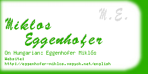 miklos eggenhofer business card